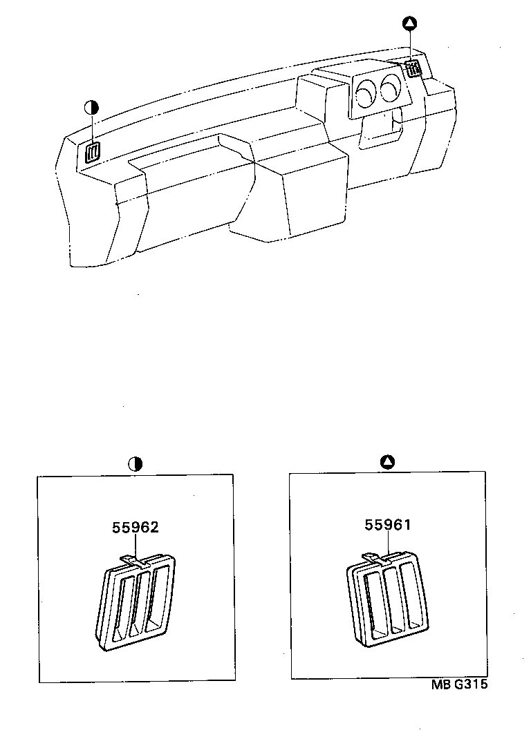 55961-87601 NOZZLE, SIDE DEFROSTER, NO.1 product image