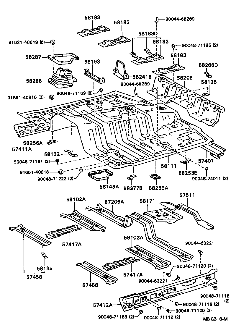 58211-87606 PAN, CENTER FLOOR product image