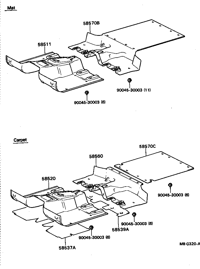 58537-87601 SILENCER, FRONT FLOOR, NO.1 product image