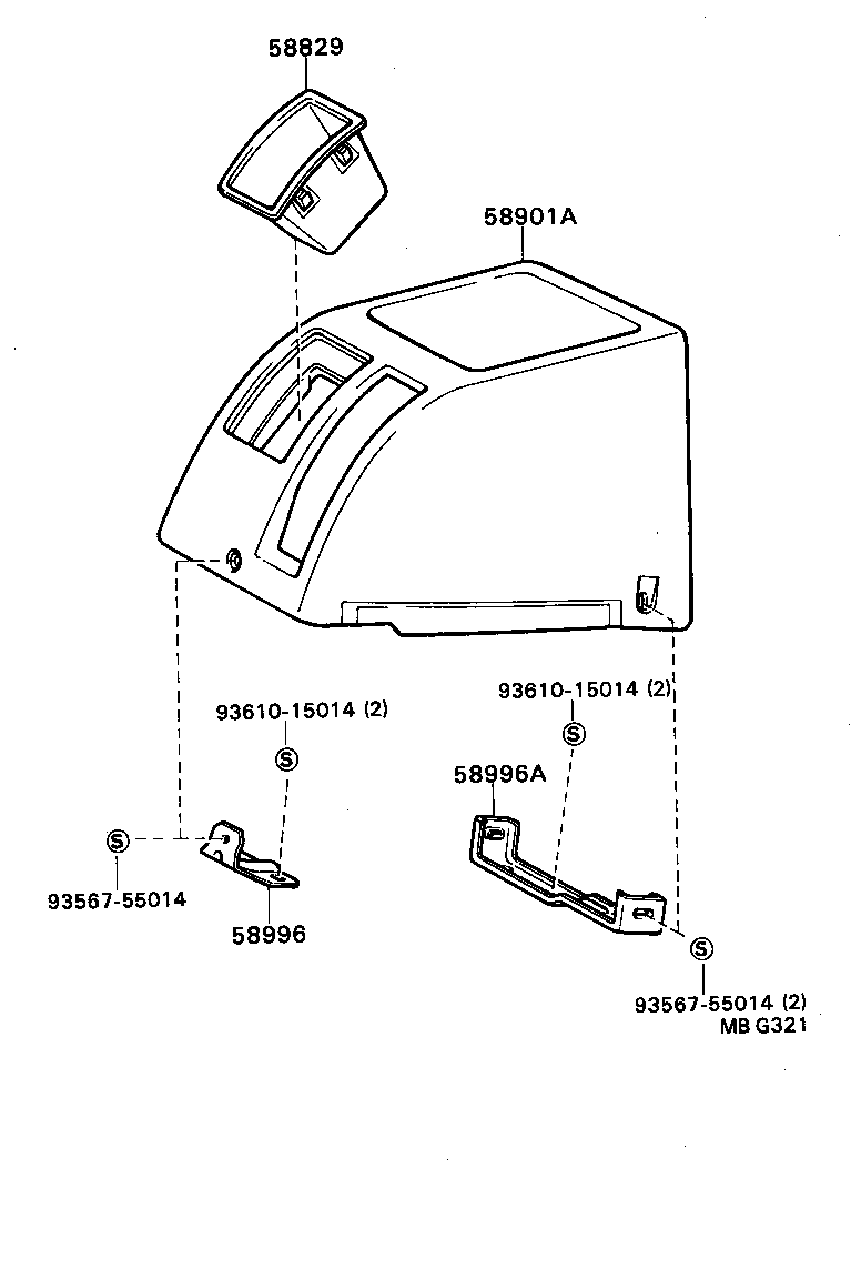 58996-87602 BRACKET, CONSOLE BOX MOUNTING, NO.2 product image