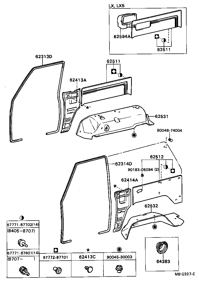 62311-87601 WEATHERSTRIP, FRONT DOOR OPENING TRIM, RH product image