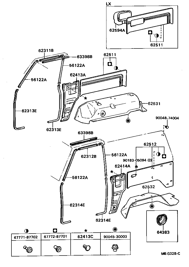 62311-87601 WEATHERSTRIP, FRONT DOOR OPENING TRIM, RH product image