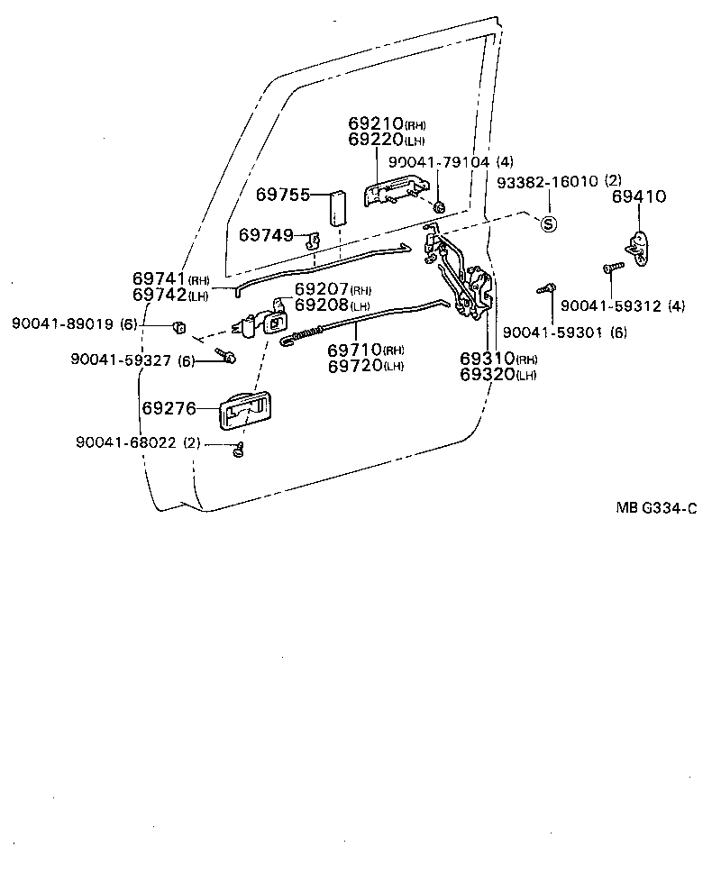 69320-87606 LOCK ASSY, FRONT DOOR, LH product image