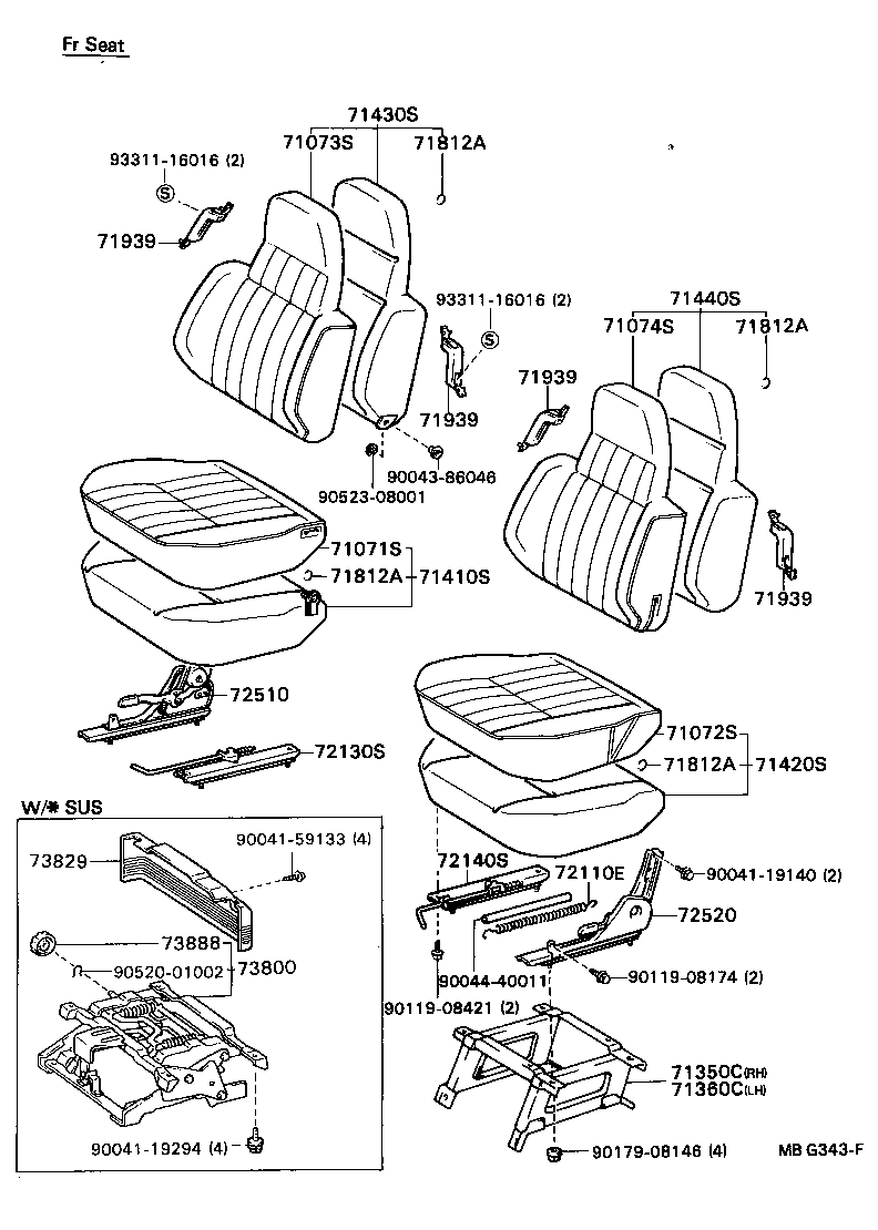 71460-87656-04 CUSHION ASSY, REAR SEAT (FOR BENCH TYPE) product image