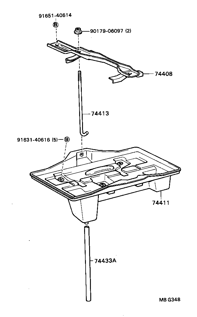 74404-87602 CLAMP SUB-ASSY, BATTERY COVER product image