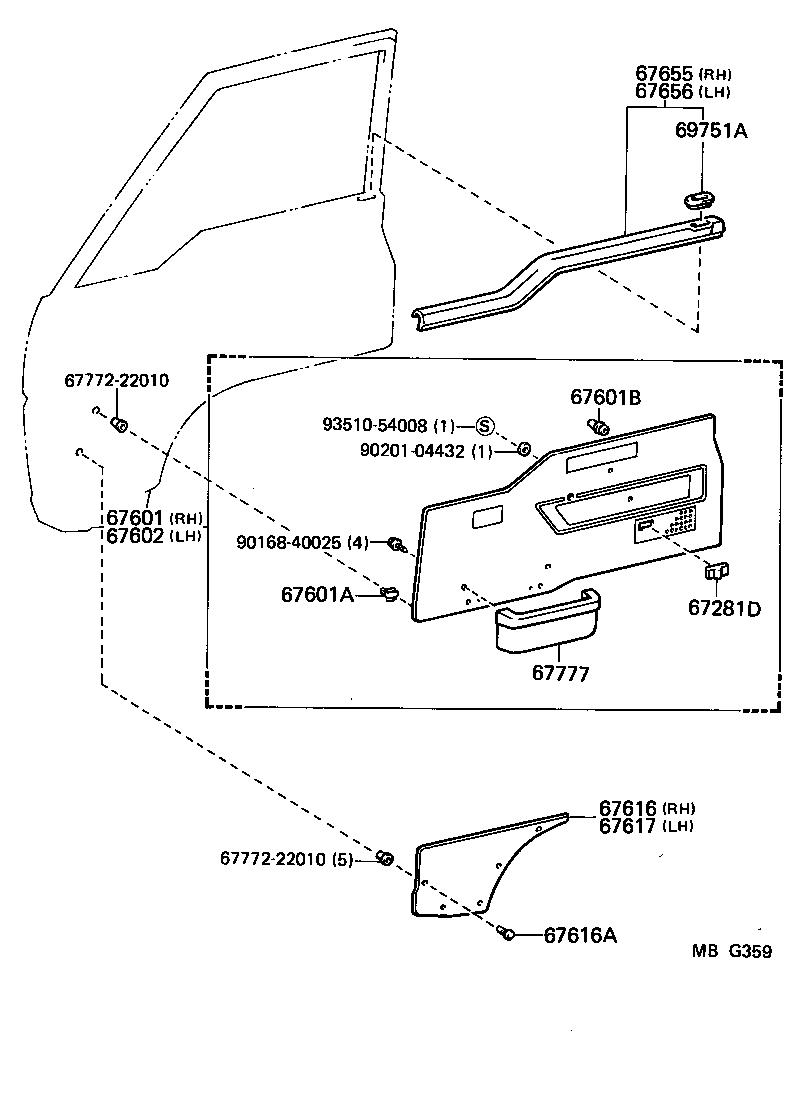 67862-95J02 WEATHERSTRIP, FRONT DOOR, LH product image