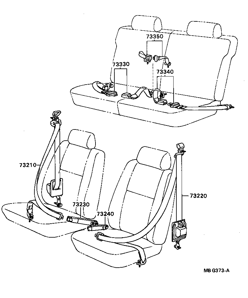 73210-89154-06 BELT ASSY, FRONT SEAT OUTER, RH product image