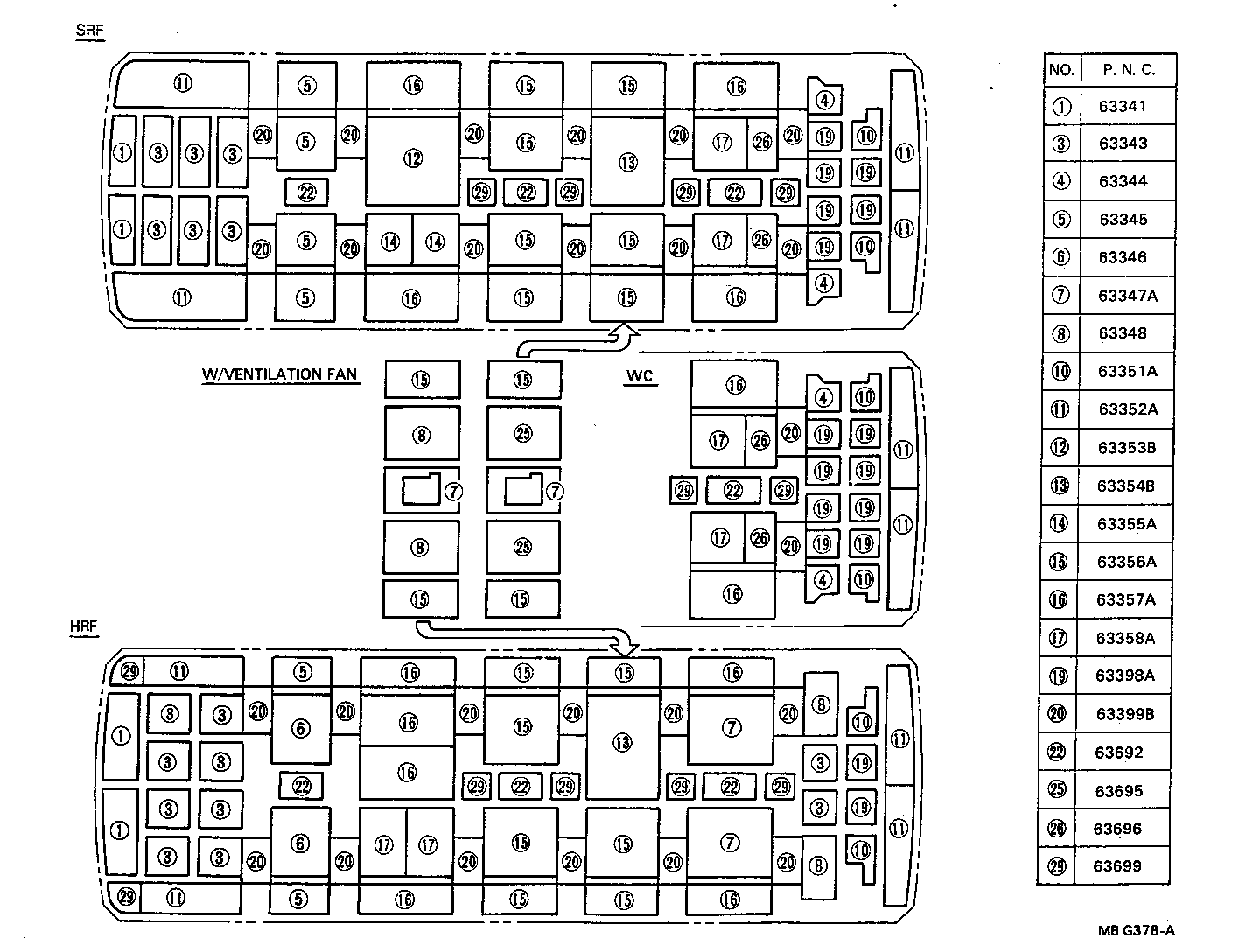 63363-90B08 SUPPORT, ROOF HEADLINING, NO.3 product image