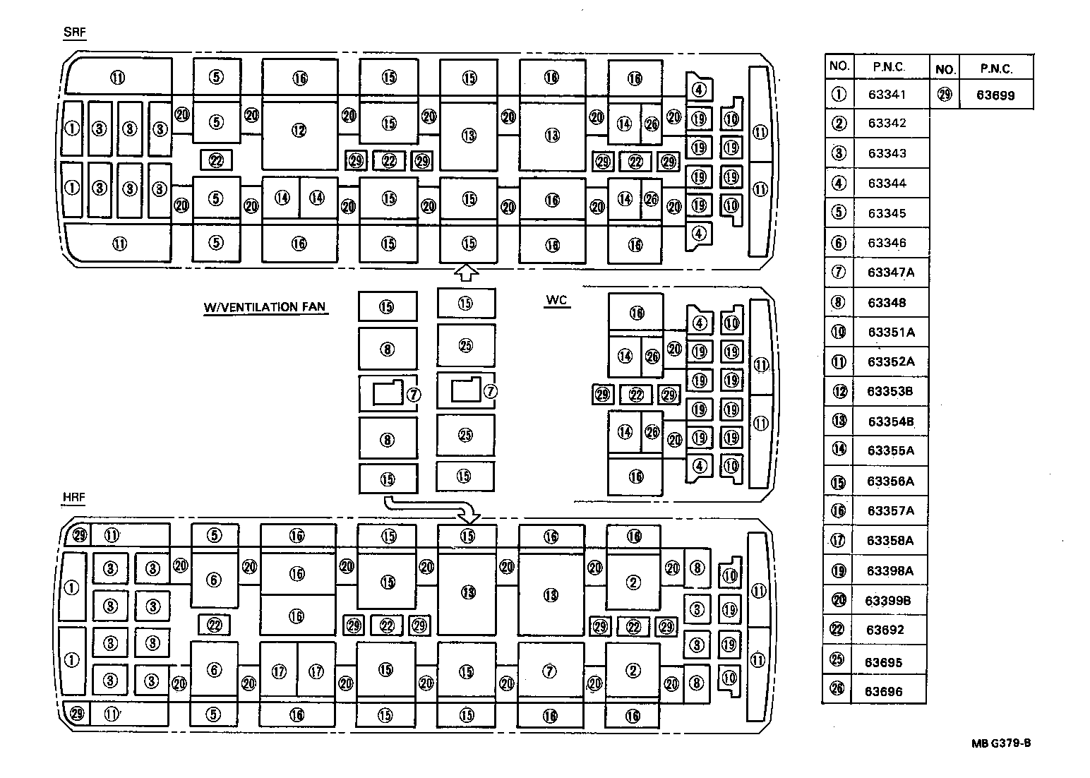 63363-90B08 SUPPORT, ROOF HEADLINING, NO.3 product image