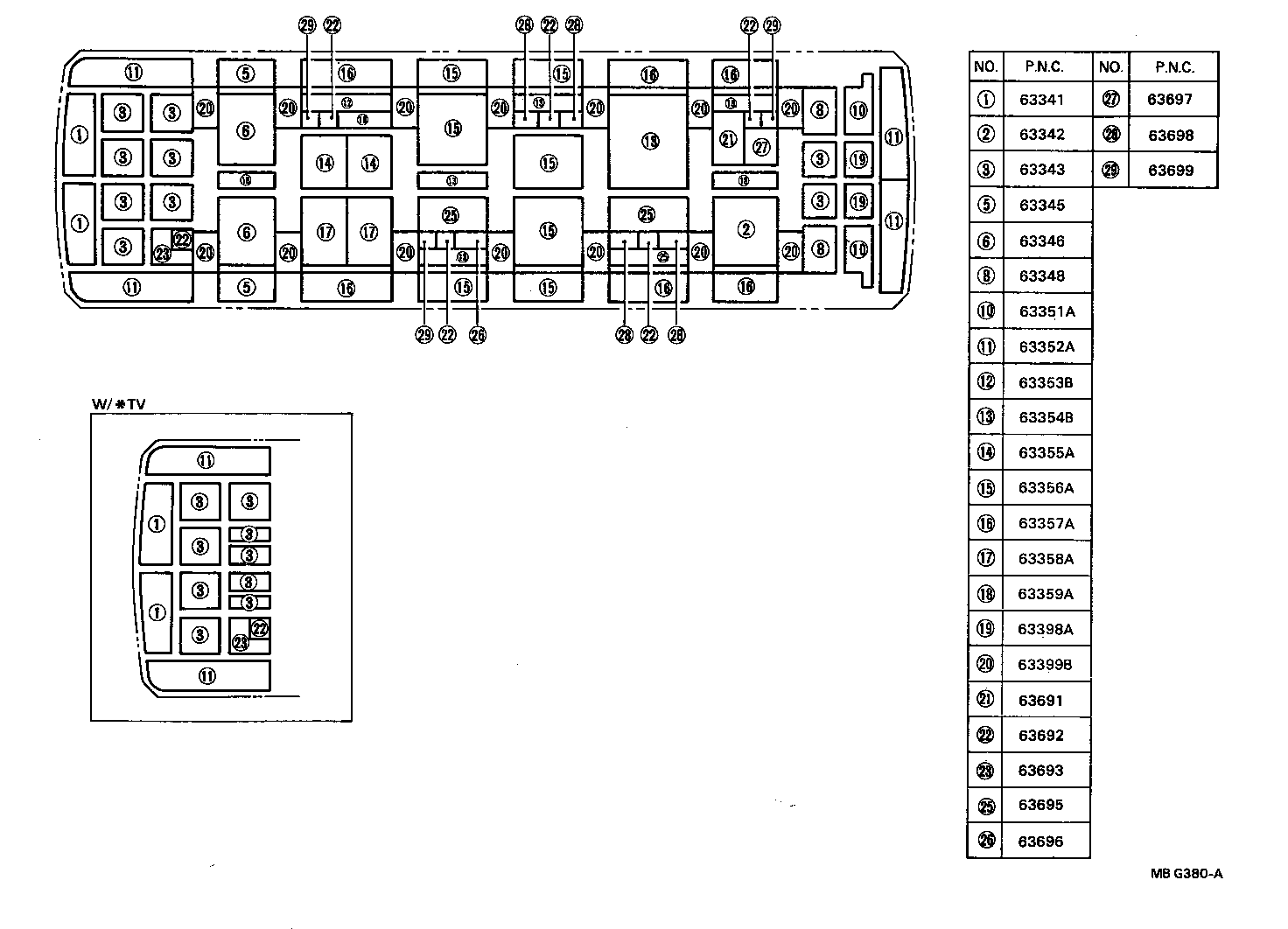 63363-90B08 SUPPORT, ROOF HEADLINING, NO.3 product image