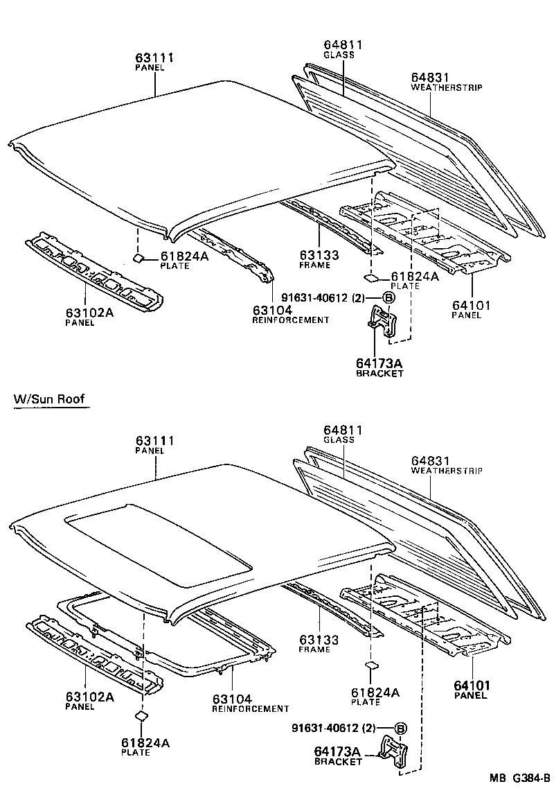 Toyota 64101-12260 PANEL SUB-ASSY, UPPER BACK