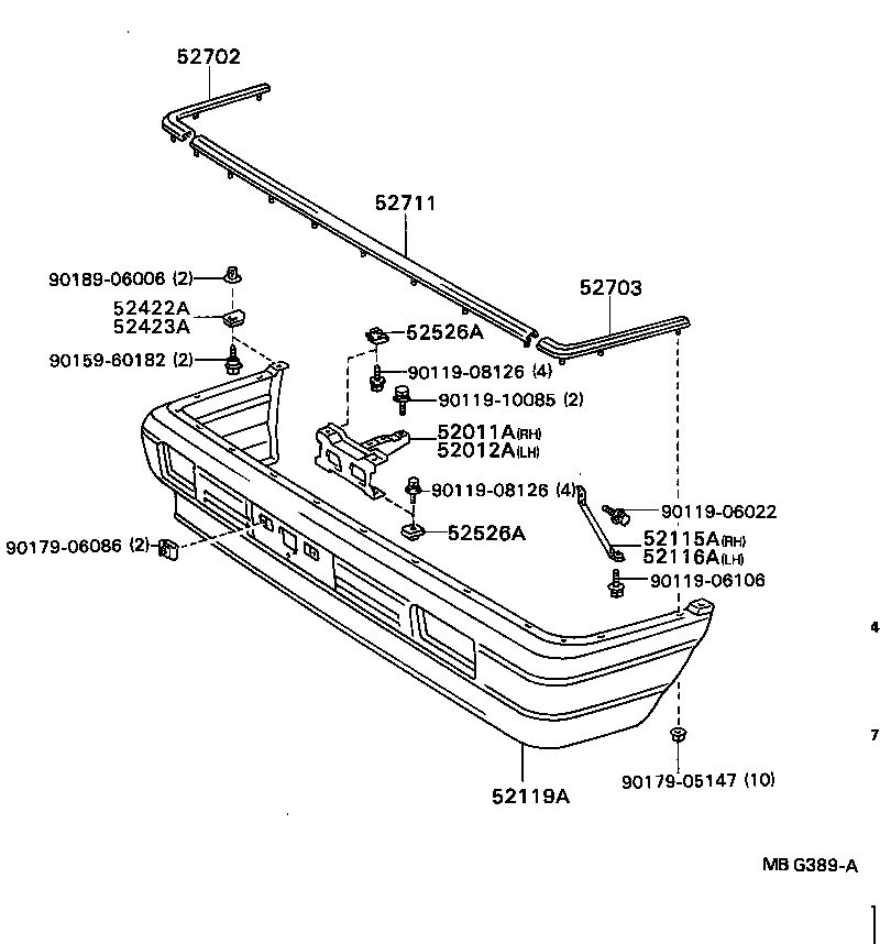 52611-32010 ABSORBER, FRONT BUMPER ENERGY product image