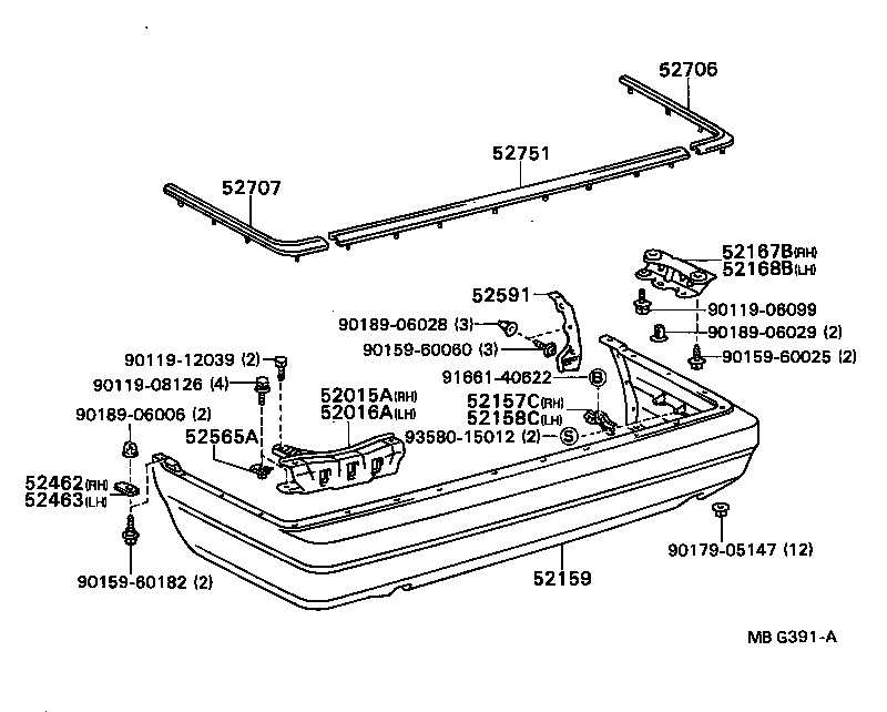52615-32010 ABSORBER, REAR BUMPER ENERGY product image