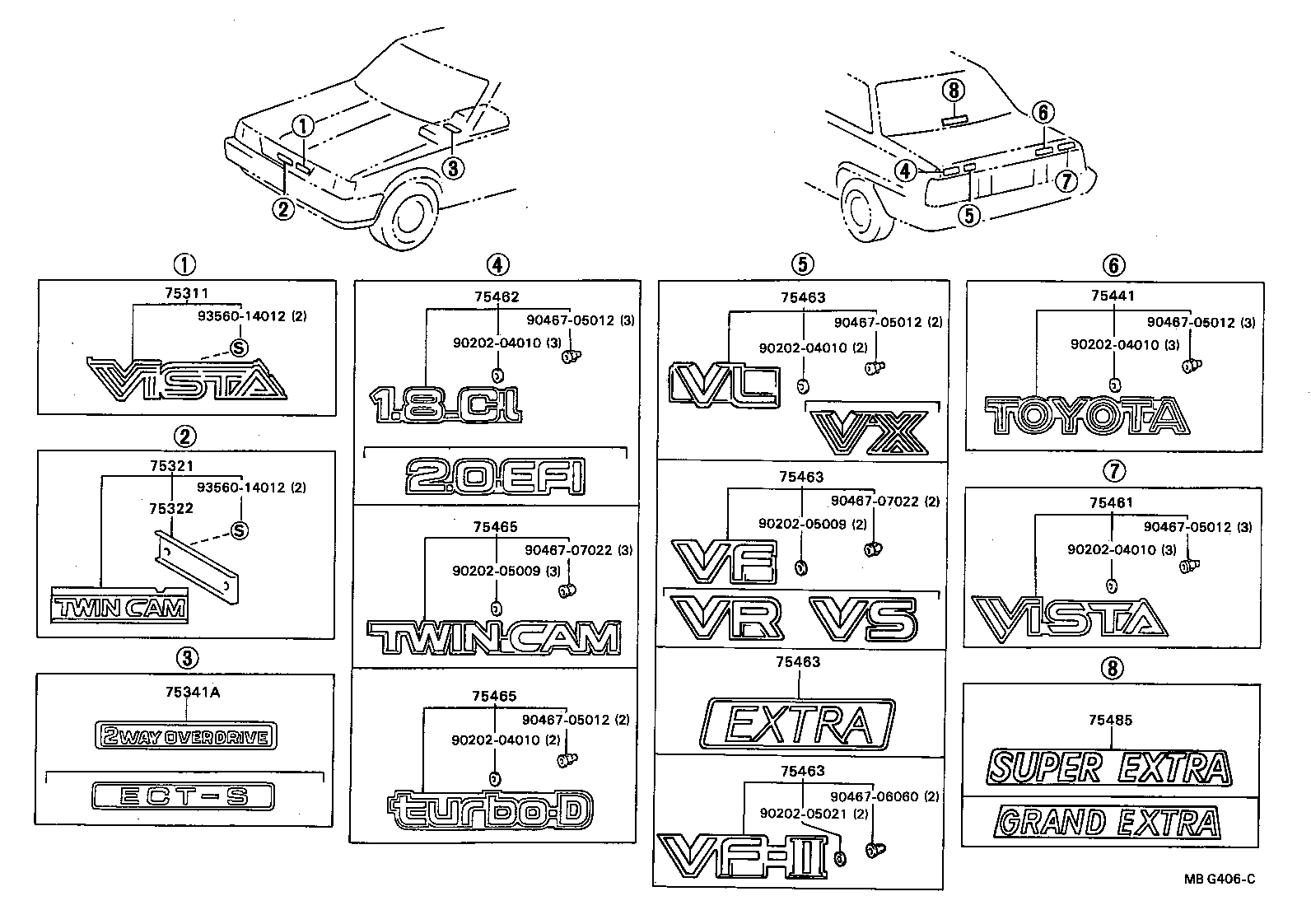 75443-32030 PLATE, REAR NAME, NO.4 (GRADE MARK) product image