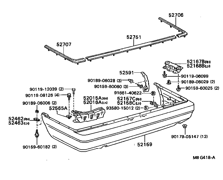 52153-32901 EXTENSION, REAR BUMPER, LH product image