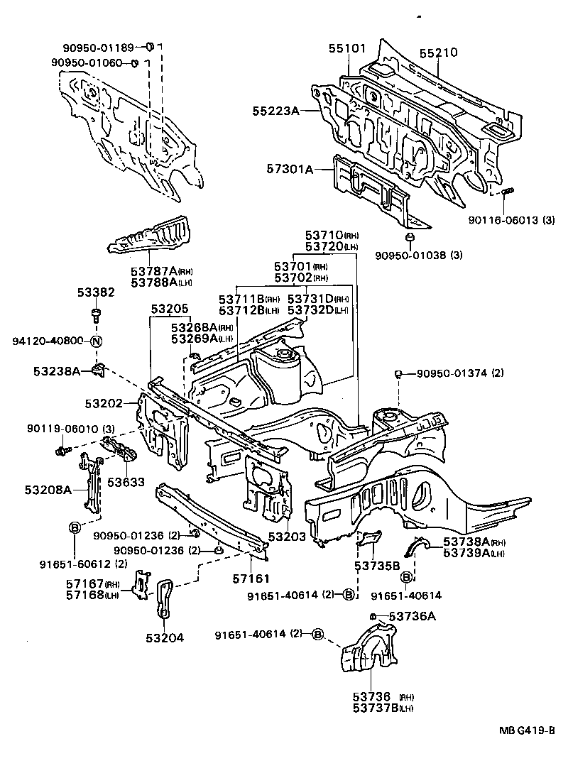 53701-32902 APRON SUB-ASSY, FRONT FENDER, RH product image