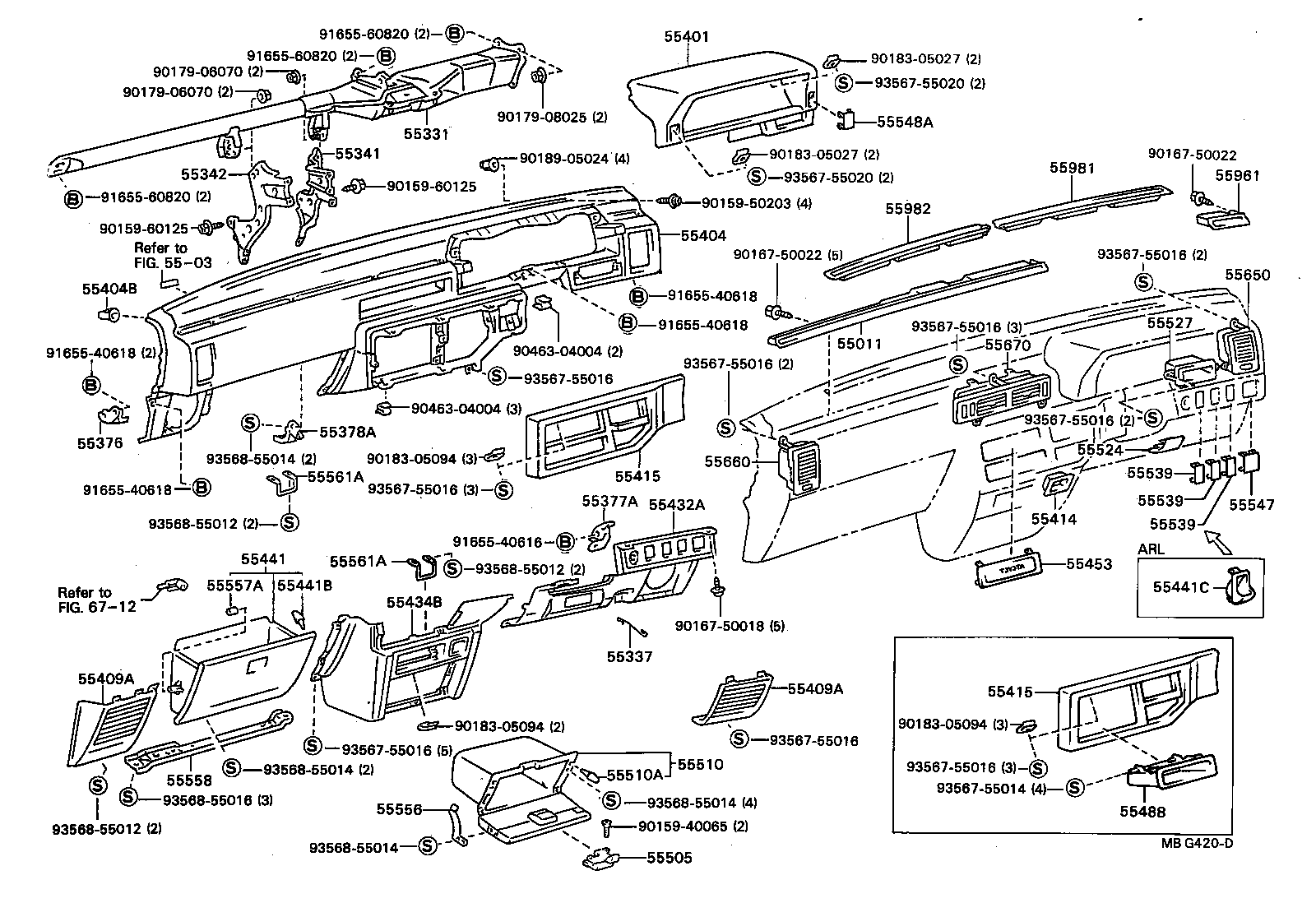 55306-32030 BRACE, INSTRUMENT PANEL, NO.1 product image