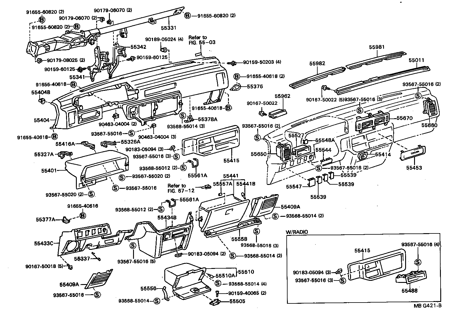 55306-32030 BRACE, INSTRUMENT PANEL, NO.1 product image