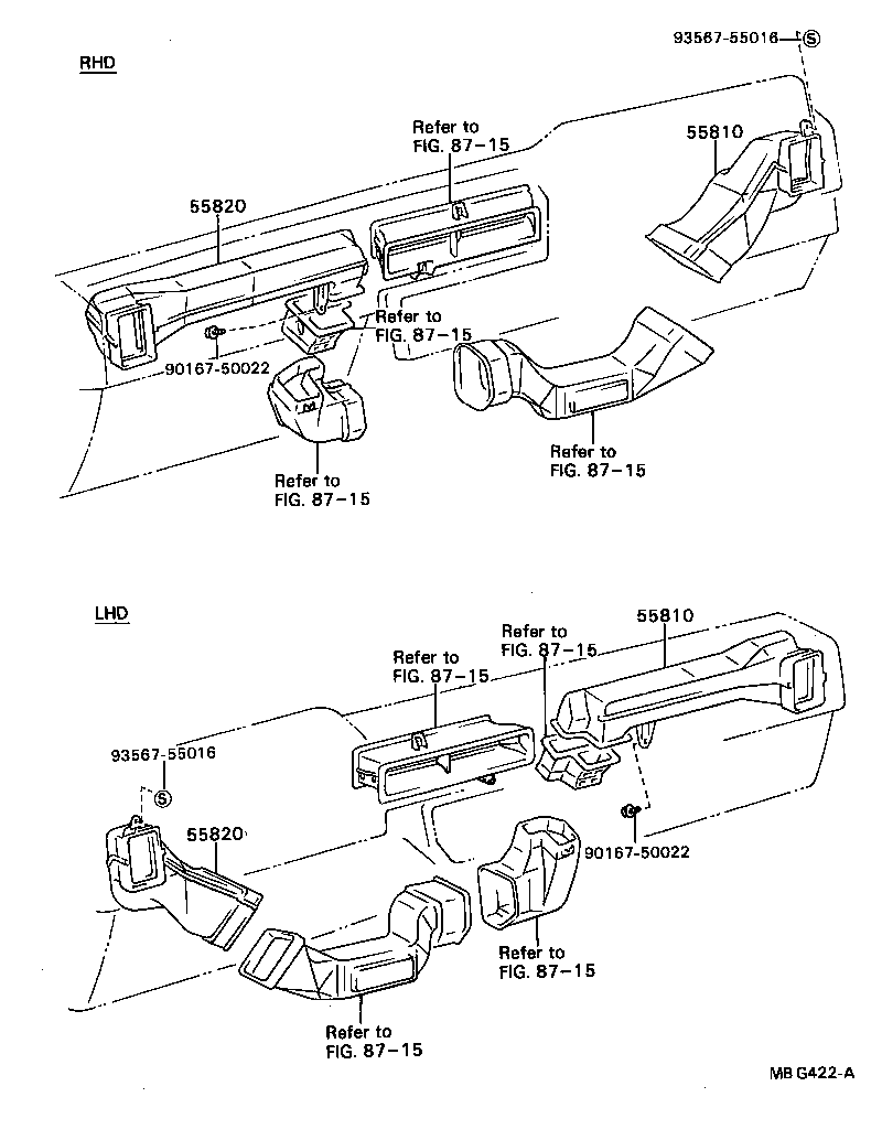 55084-32010 DUCT ASSY, SIDE VENTILATOR, RH product image