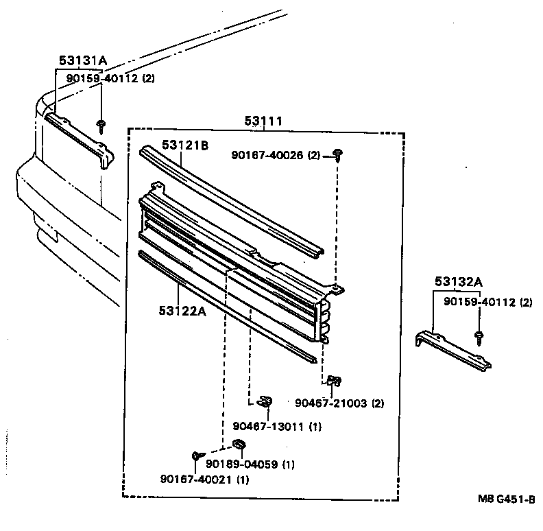 53101-20200 GRILLE, RADIATOR product image