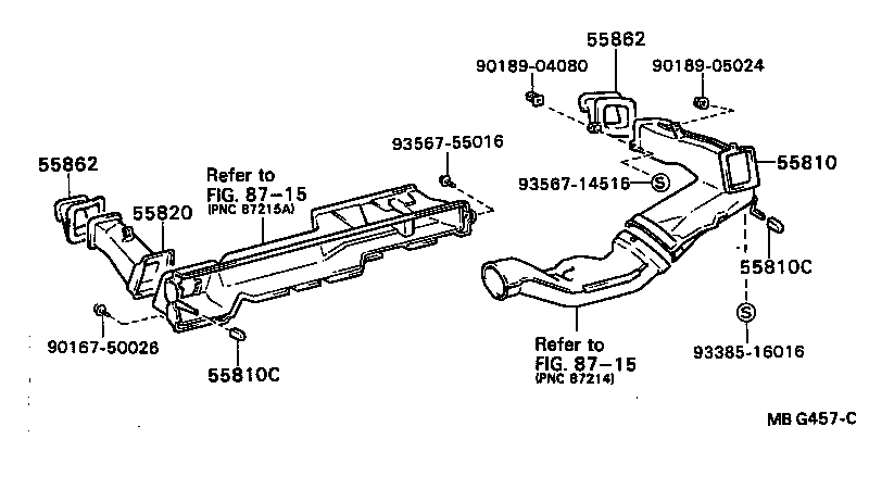 55084-20090 DUCT ASSY, SIDE VENTILATOR, RH product image