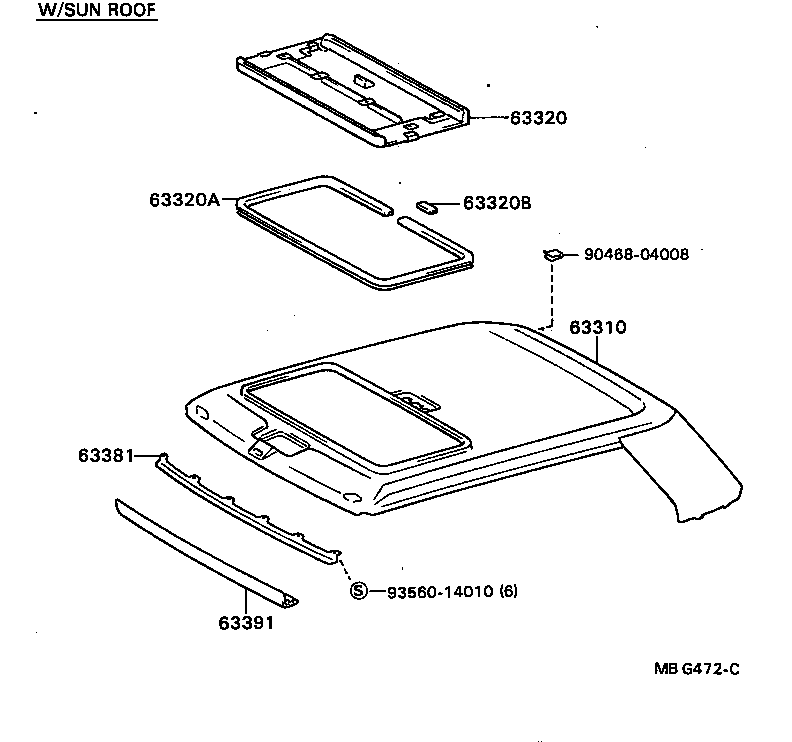 63362-20090 SUPPORT, ROOF HEADLINING, NO.4 product image