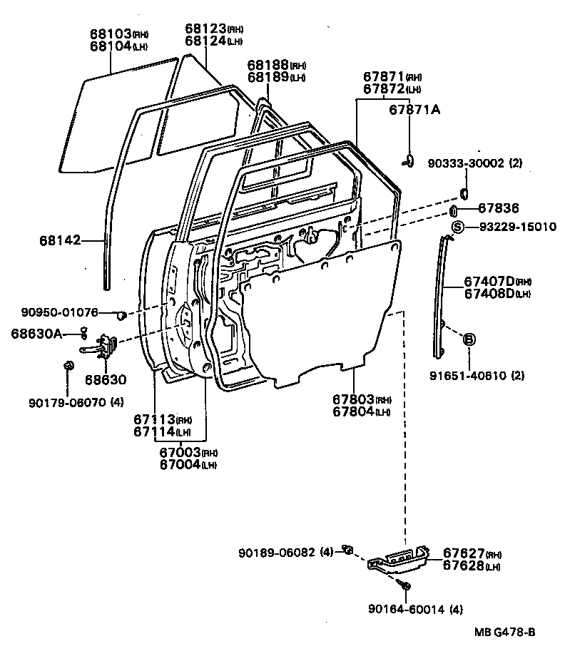 67113-20180 PANEL, REAR DOOR, OUTER RH product image