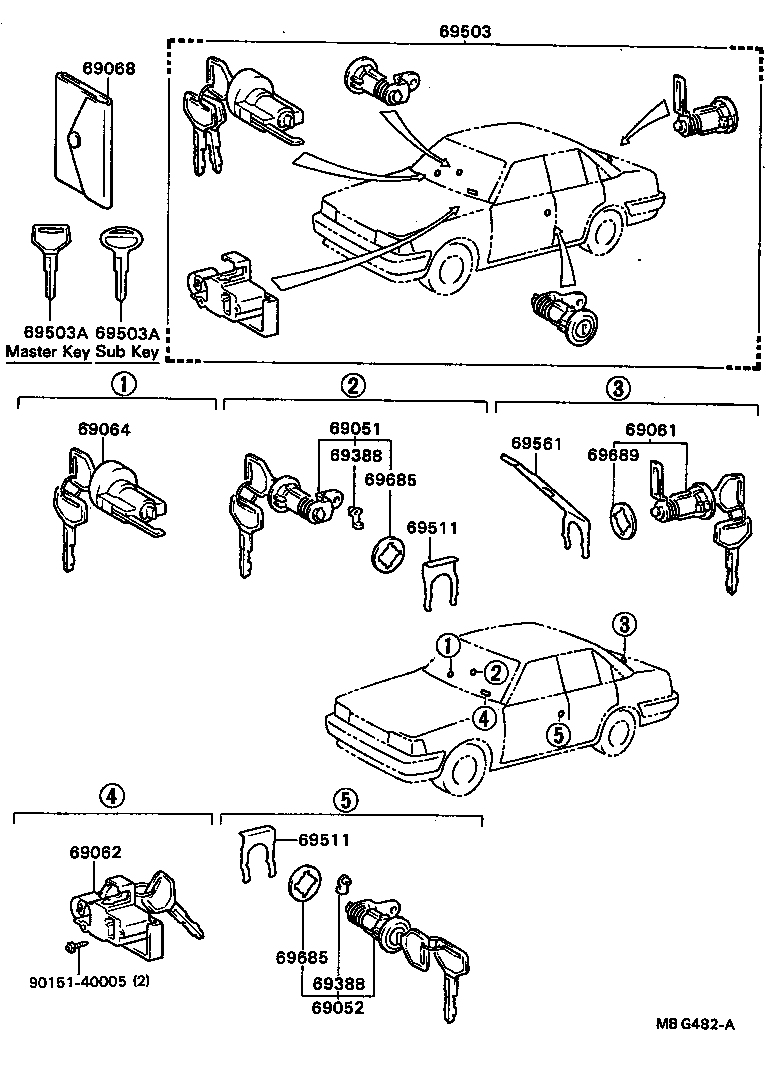 69561-20040 RETAINER, LUGGAGE COMPARTMENT OR BACK DOOR LOCK CYLINDER product image