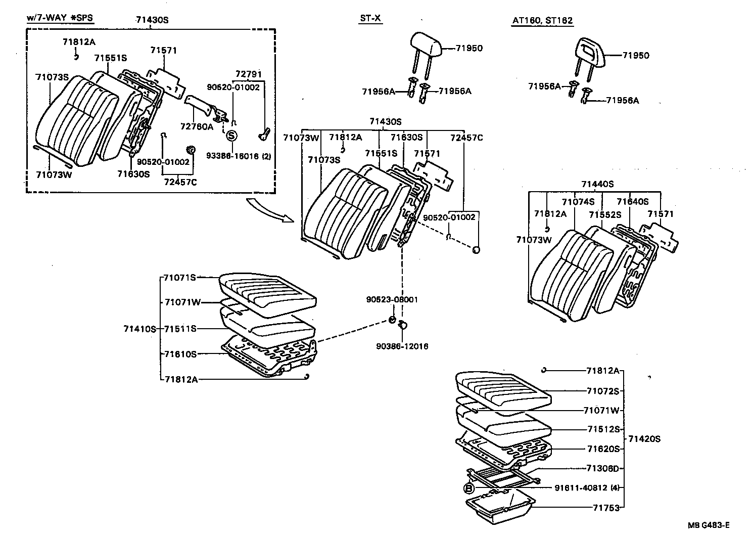 71630-20360 SPRING ASSY, FRONT SEAT BACK, RH(FOR SEPARATE TYPE) product image