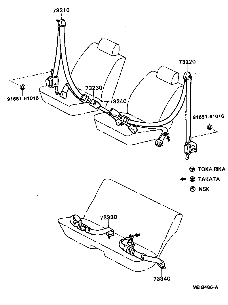 73220-20161-06 BELT ASSY, FRONT SEAT OUTER, LH product image