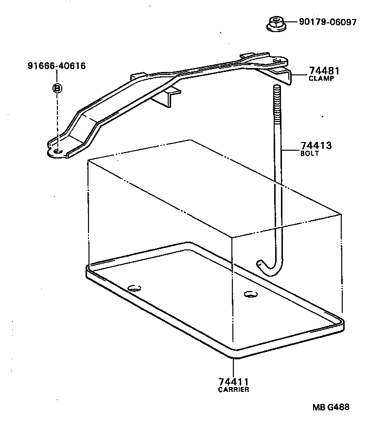 74404-20140 CLAMP, BATTERY HOLD DOWN product image