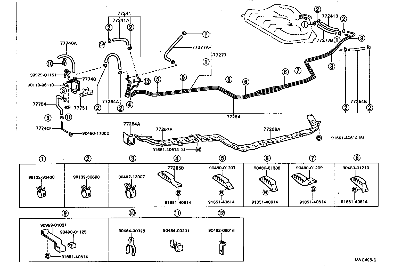 90445-12194 HOSE, FUEL, NO.1 (FOR EMISSION TUBE, NO.1) product image