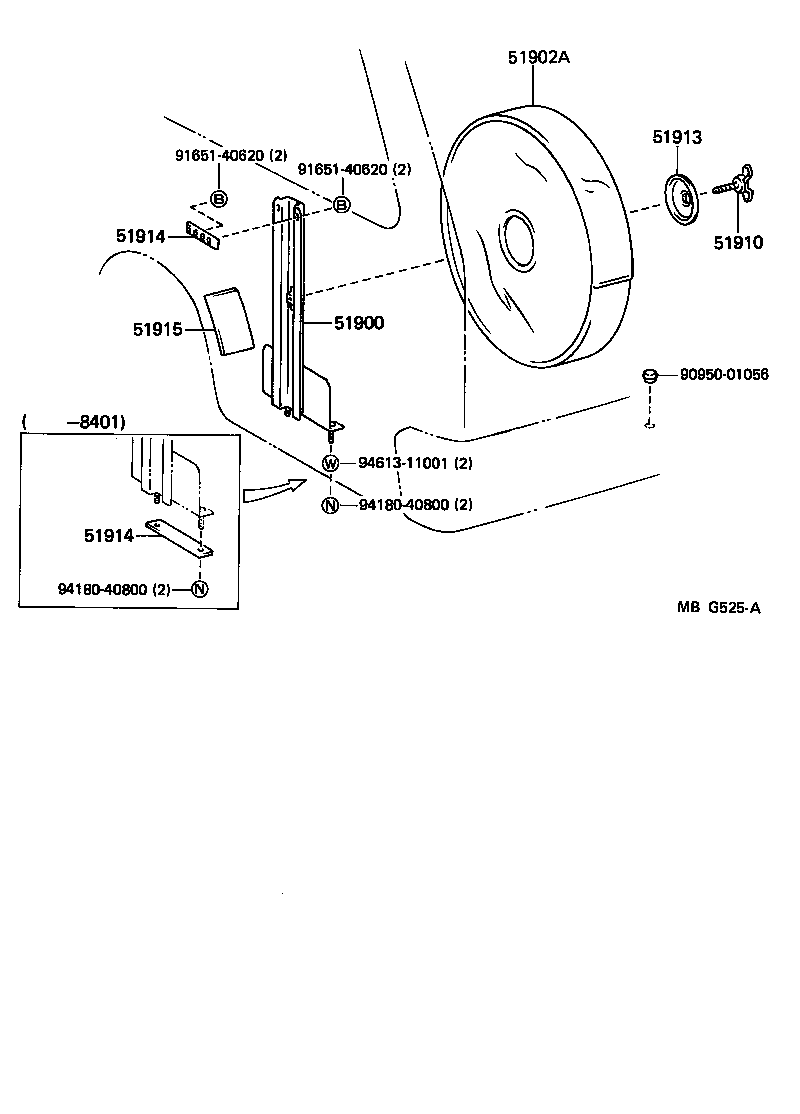 51943-26060 BRACKET, SPARE WHEEL CARRIER, NO.1 product image