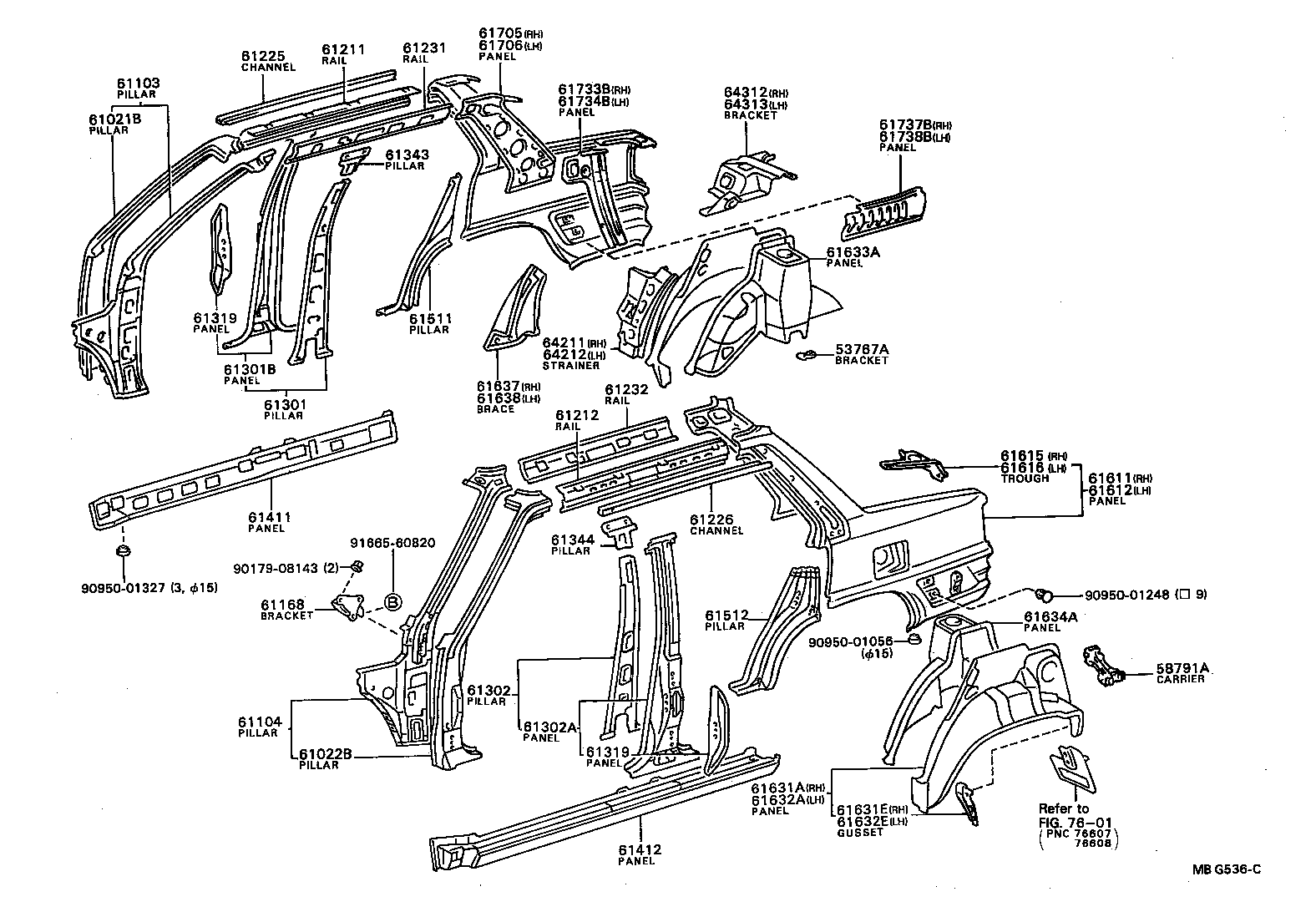 61605-16210 PANEL, QUARTER WHEEL HOUSE, OUTER RH product image