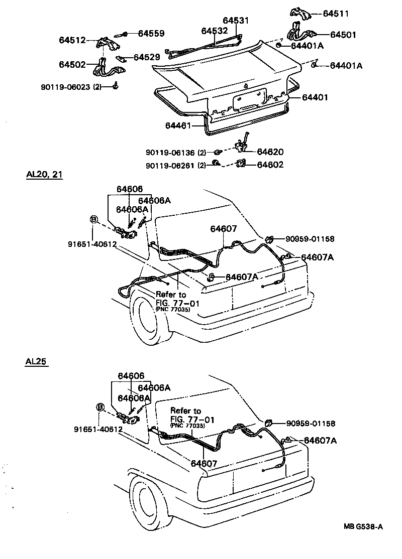 64620-16020 STRIKER SUB-ASSY, LUGGAGE COMPARTMENT DOOR LOCK product image