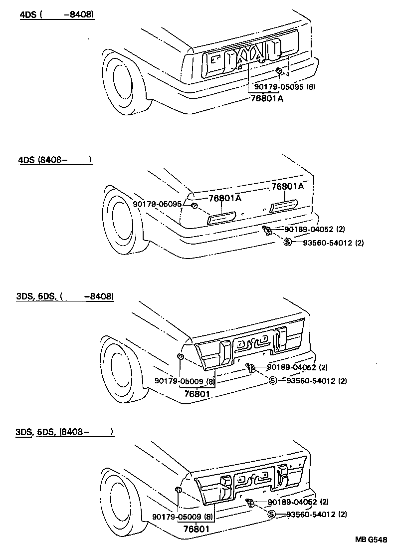 76802-16020 GARNISH SUB-ASSY, LUGGAGE COMPARTMENT DOOR, OUTSIDE product image