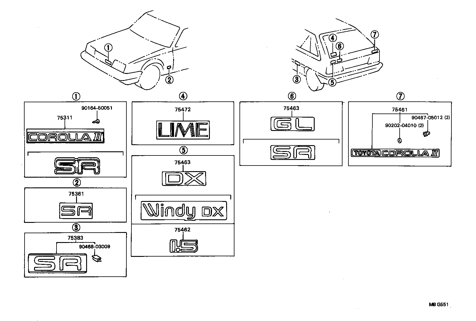 75442-16240 PLATE, REAR NAME, NO.4 (GRADE MARK) product image