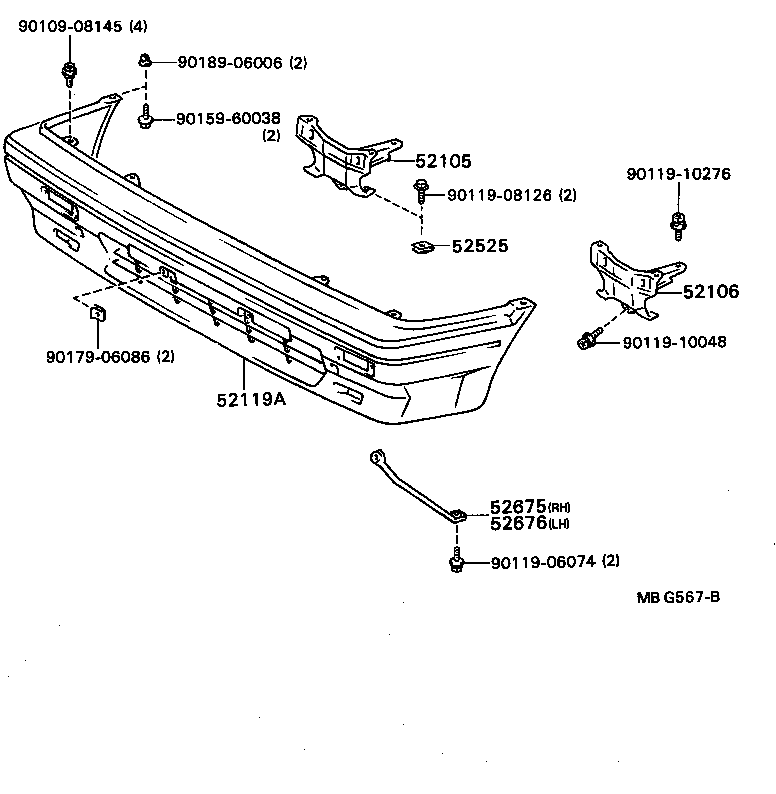 52011-16050 STAY SUB-ASSY, FRONT BUMPER, RH product image