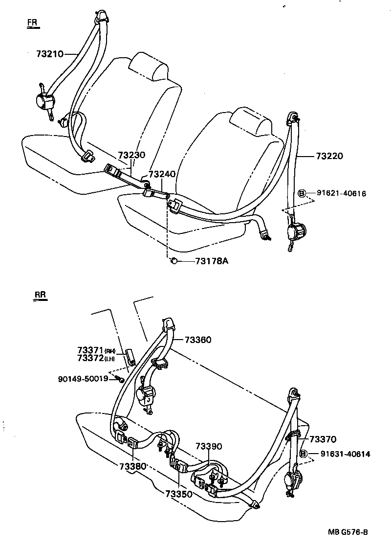 73011-16010 BRACKET ASSY, SEAT BELT INNER ANCHOR, RH product image