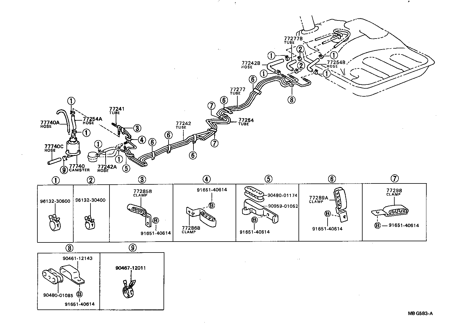 77011-16030 PIPE SUB-ASSY, FUEL TANK FILLER, LOWER product image