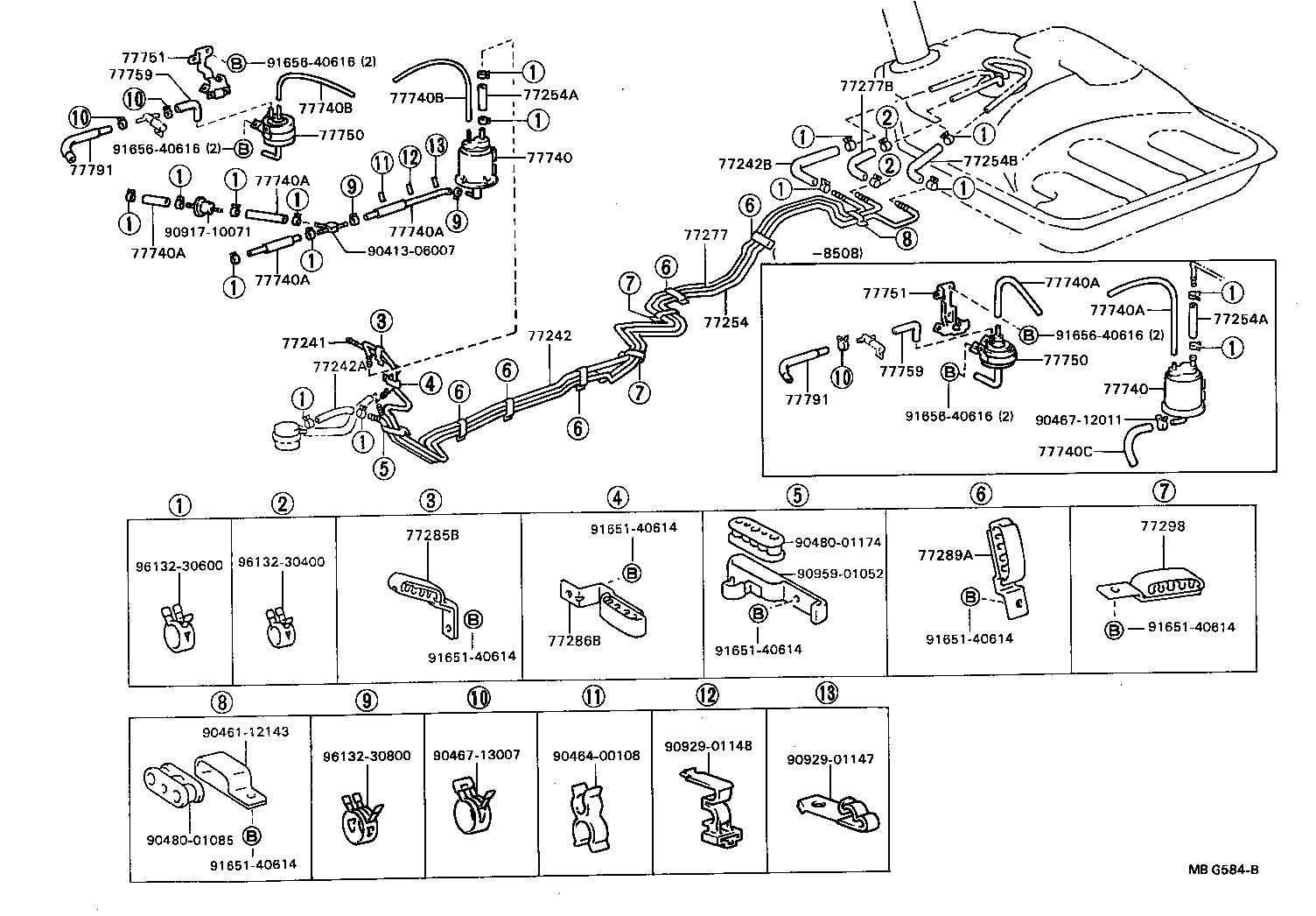77011-16030 PIPE SUB-ASSY, FUEL TANK FILLER, LOWER product image