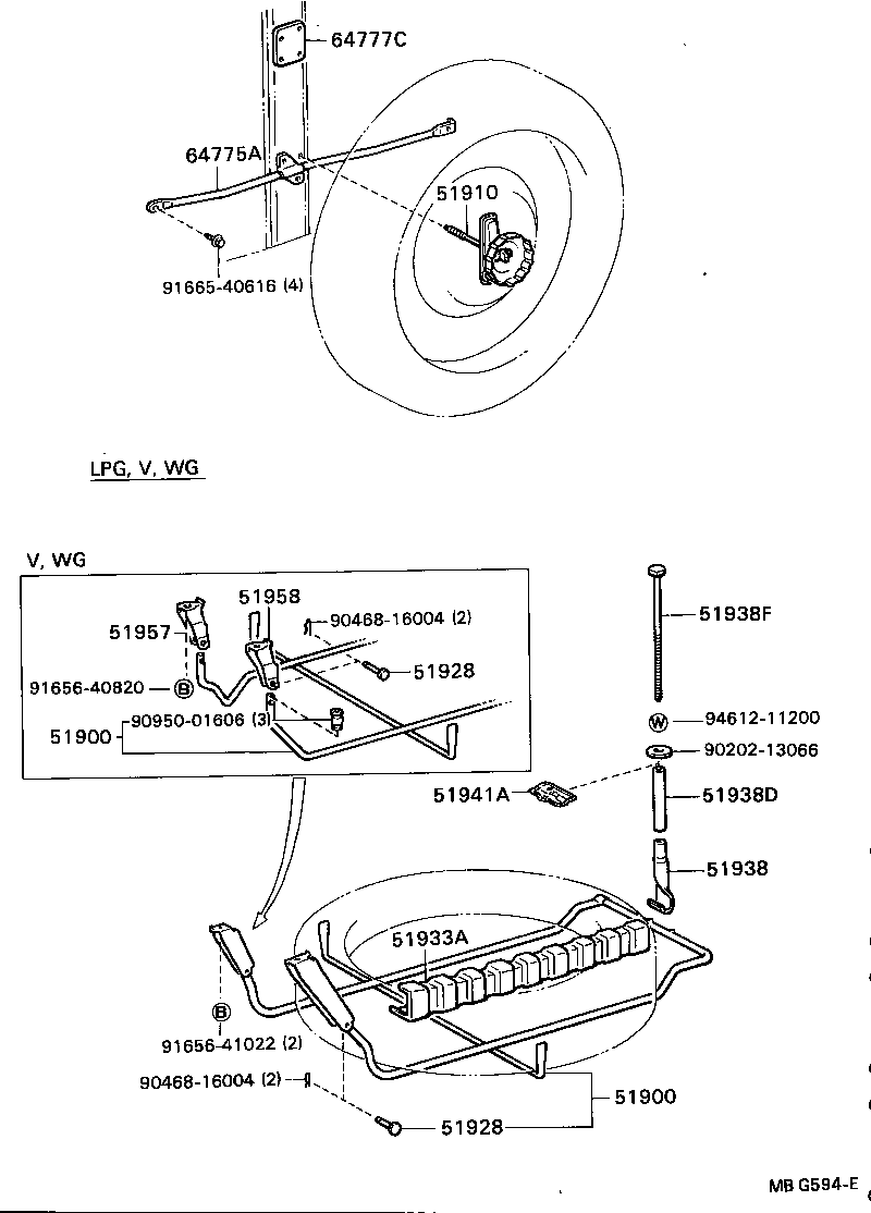 51900-22010 CARRIER ASSY, SPARE WHEEL product image