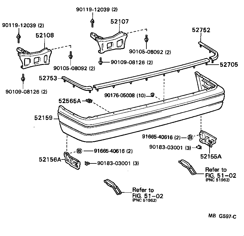52159-22150-22 COVER, REAR BUMPER product image
