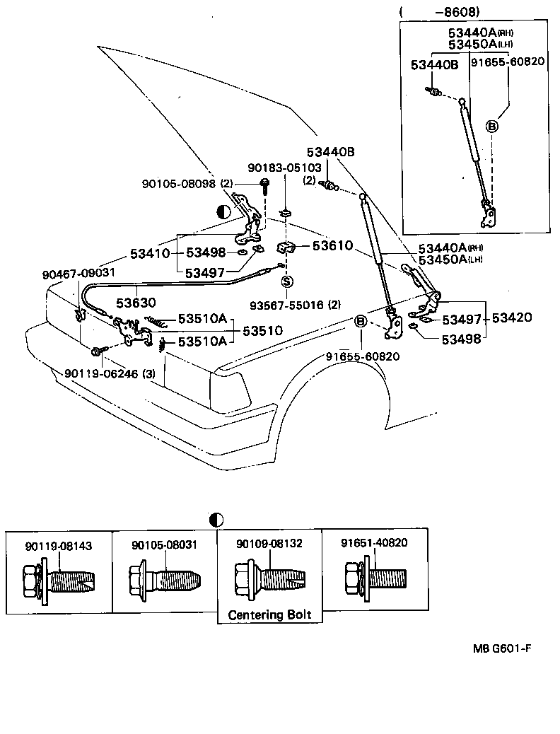 53630-22150 CABLE ASSY, HOOD LOCK CONTROL product image