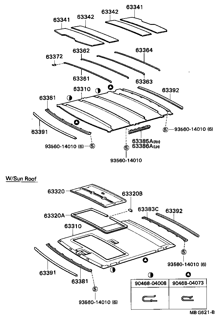 63353-23010 PAD, ROOF HEADLINING, CENTER product image