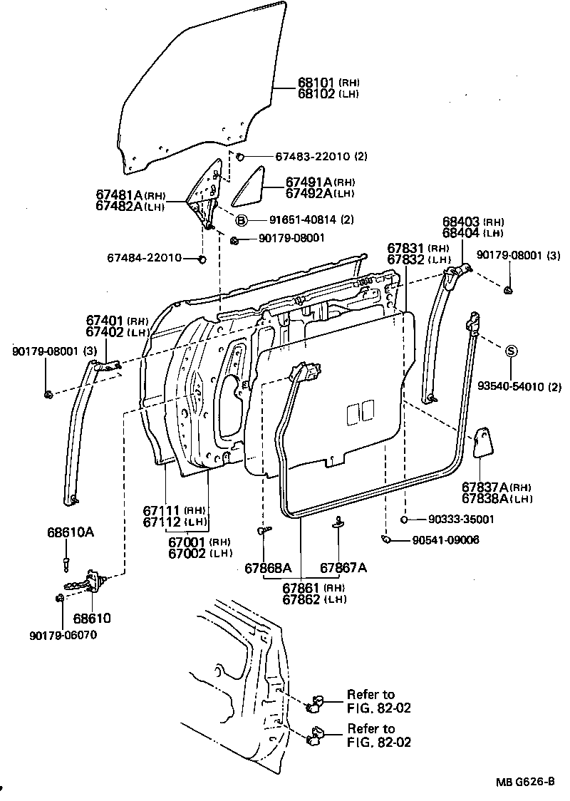 67401-22090 FRAME SUB-ASSY, FRONT DOOR, FRONT LOWER RH product image