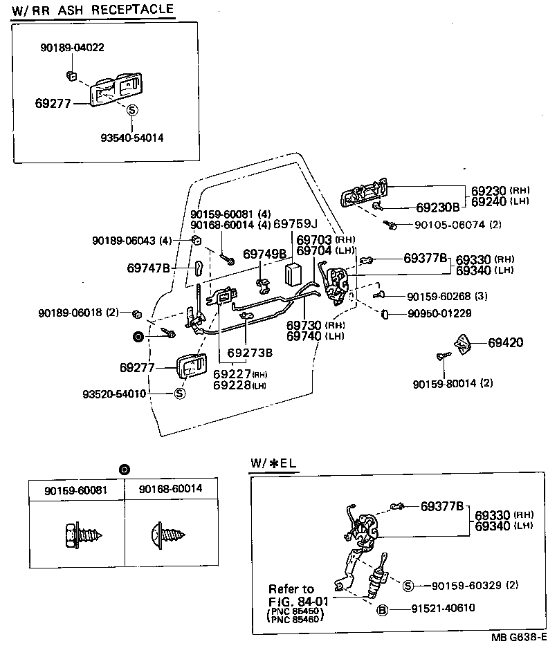69340-22181 LOCK ASSY, REAR DOOR, LH product image