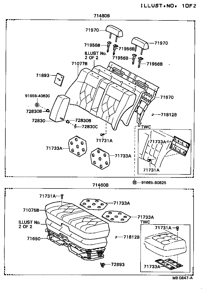 71611-22250 PAD, REAR SEAT CUSHION product image