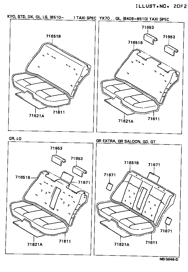 71611-22250 PAD, REAR SEAT CUSHION product image