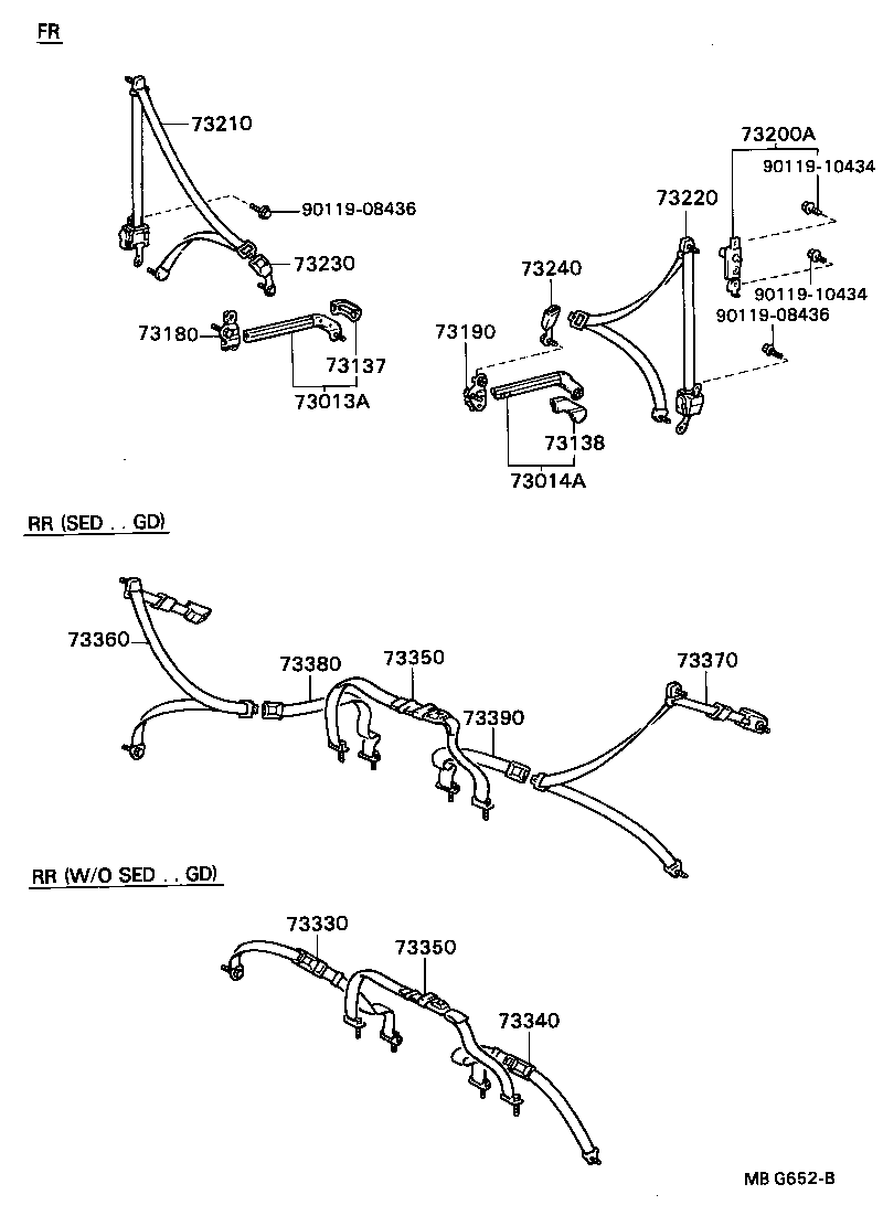 73200-22020-04 ADJUSTER ASSY, FRONT SHOULDER BELT ANCHOR product image